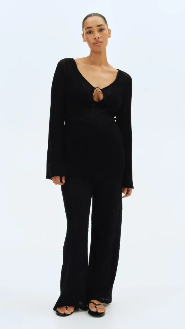 Mama Textured Jersey Pants