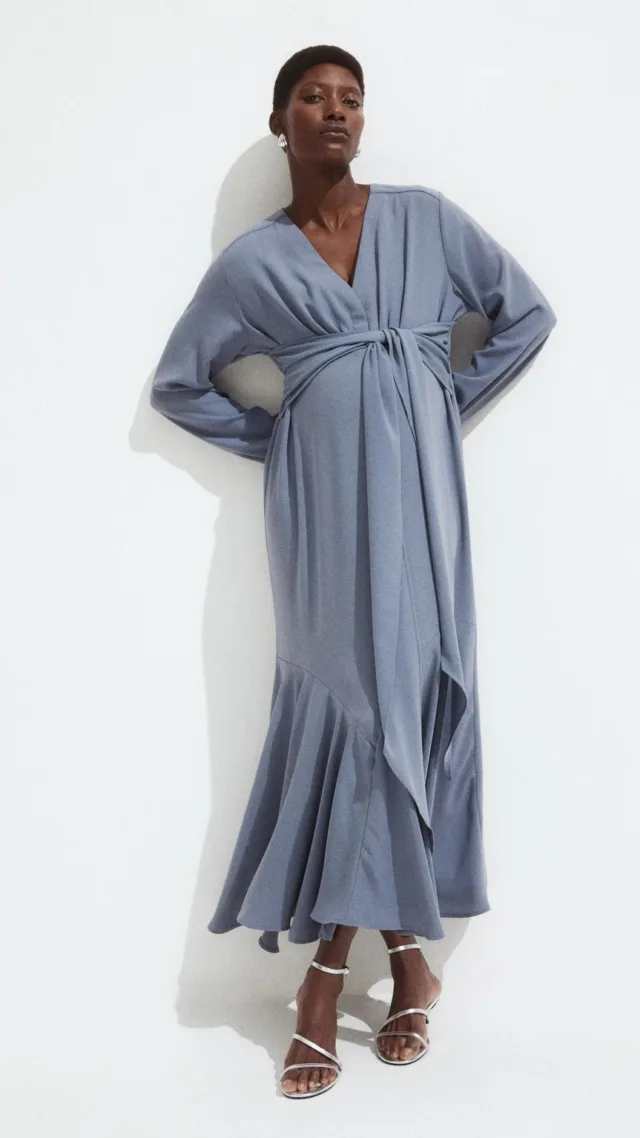 Mama Tie-Detail Crêpe Dress