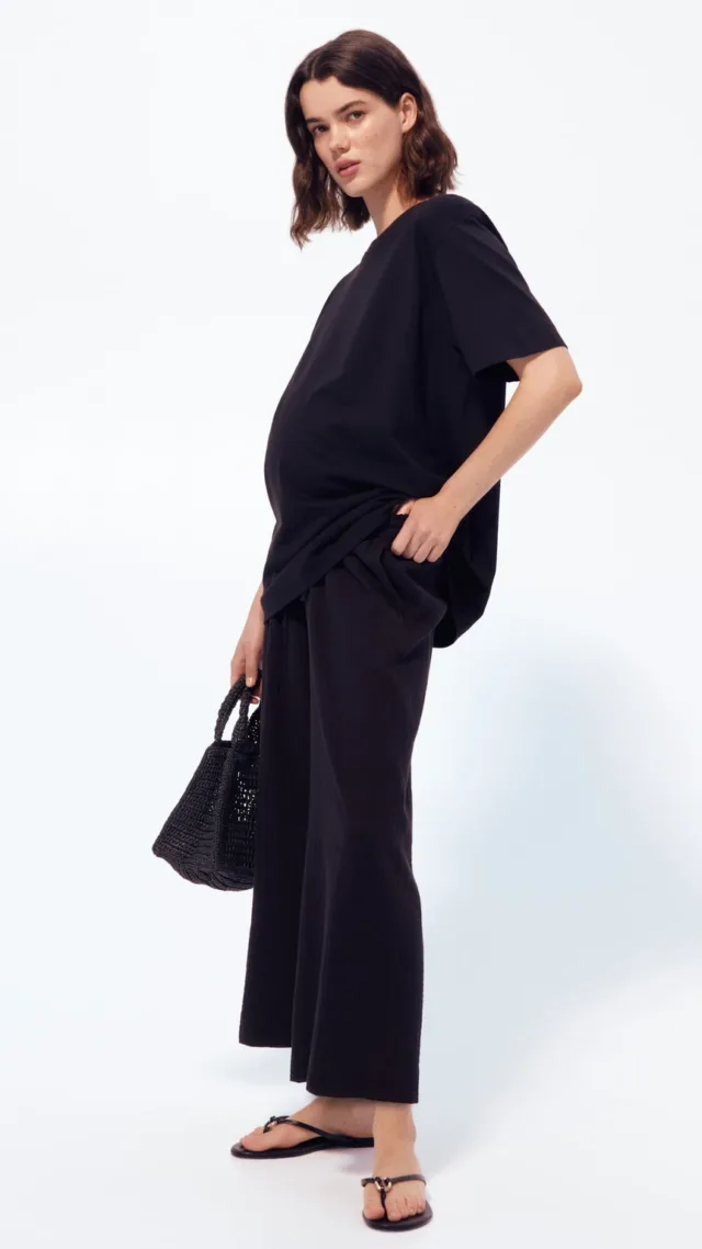 Mama Wide-Leg Muslin Pants