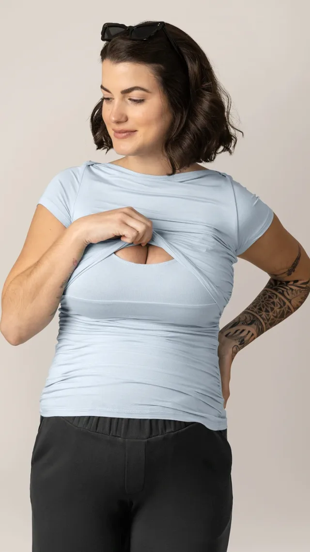 Kiera Boat Neck Maternity & Nursing Top