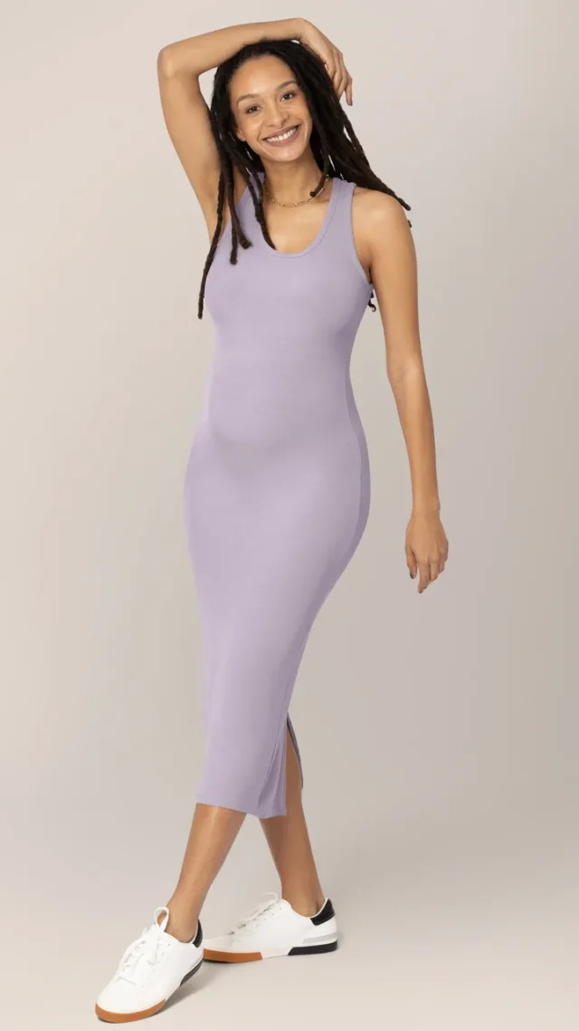Olivia Ribbed Bamboo 2-In-1 Maternity & Nursing Dress