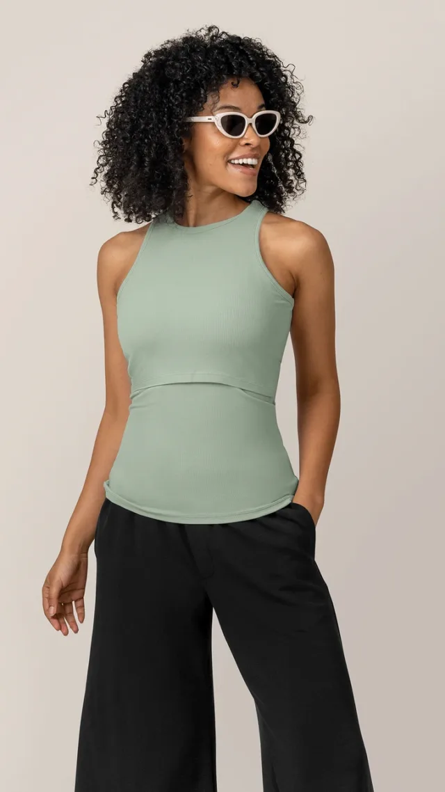 Ribbed Bamboo Racerback Nursing Tank