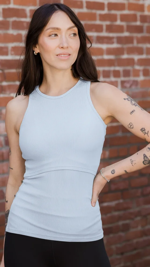 Ribbed Bamboo Racerback Nursing Tank