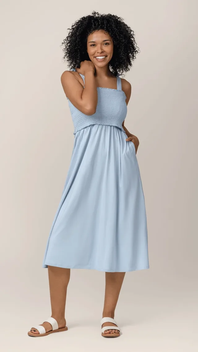 Sienna Smocked Maternity & Nursing Dress
