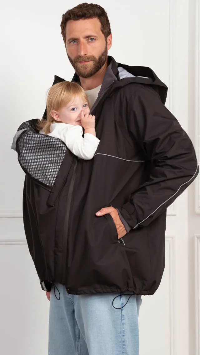 6 In 1 Men’S Waterproof Coat With Baby Pouch
