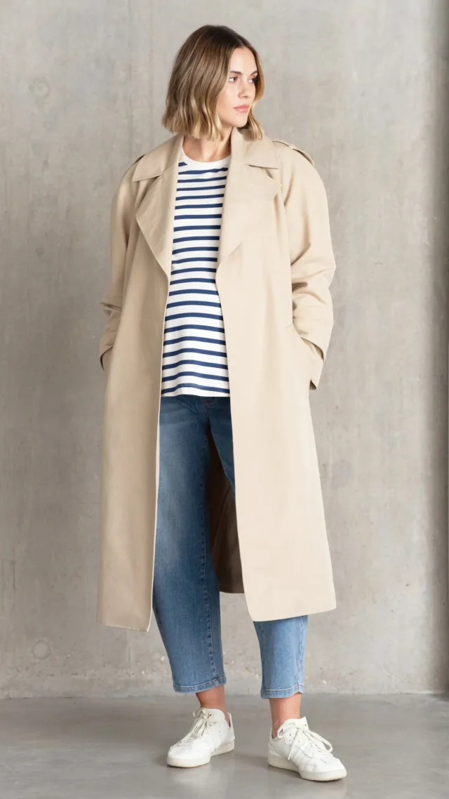 Belted Maternity Trench Coat