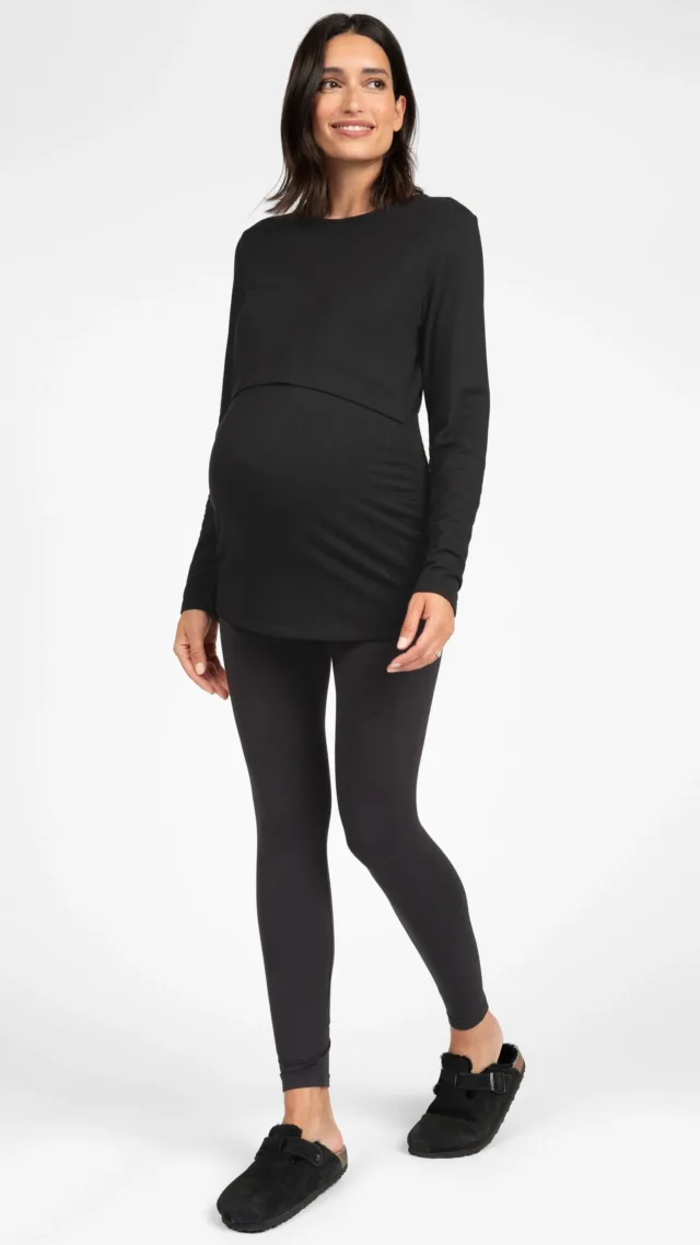 Black Thermal Maternity & Nursing Top