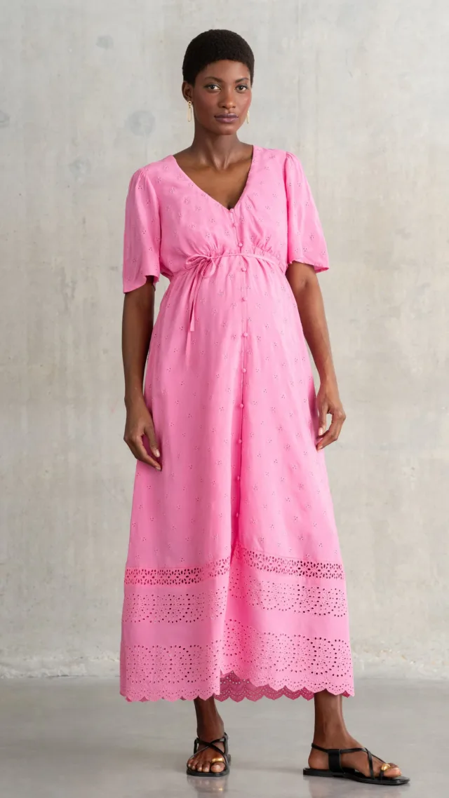 Broderie Maternity & Nursing Tea Dress