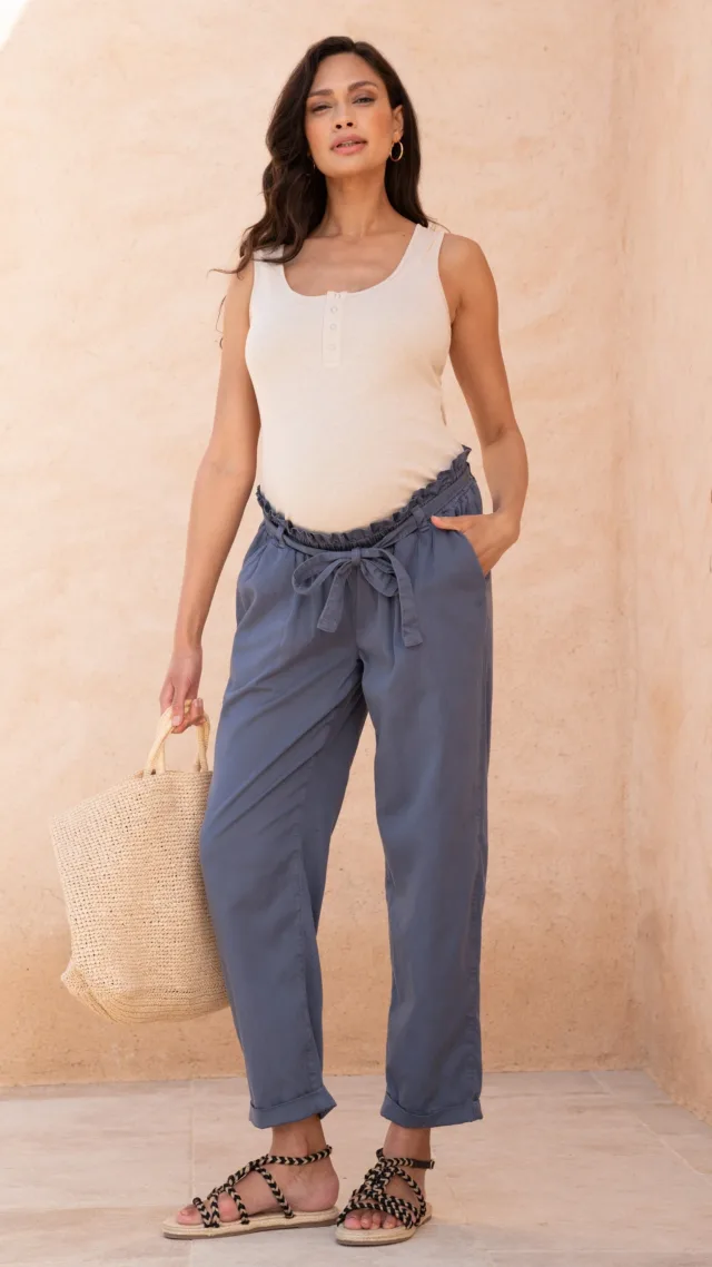 Cotton-Blend Under Bump Maternity Chinos