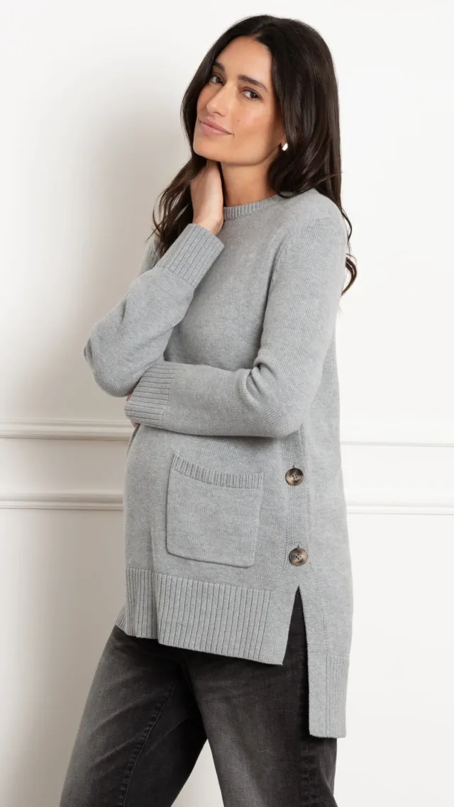 Crew Neck Maternity & Nursing Knit Sweater