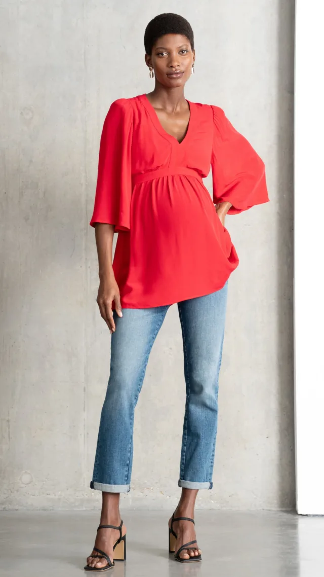 Flutter Sleeve Maternity & Nursing Wrap Top