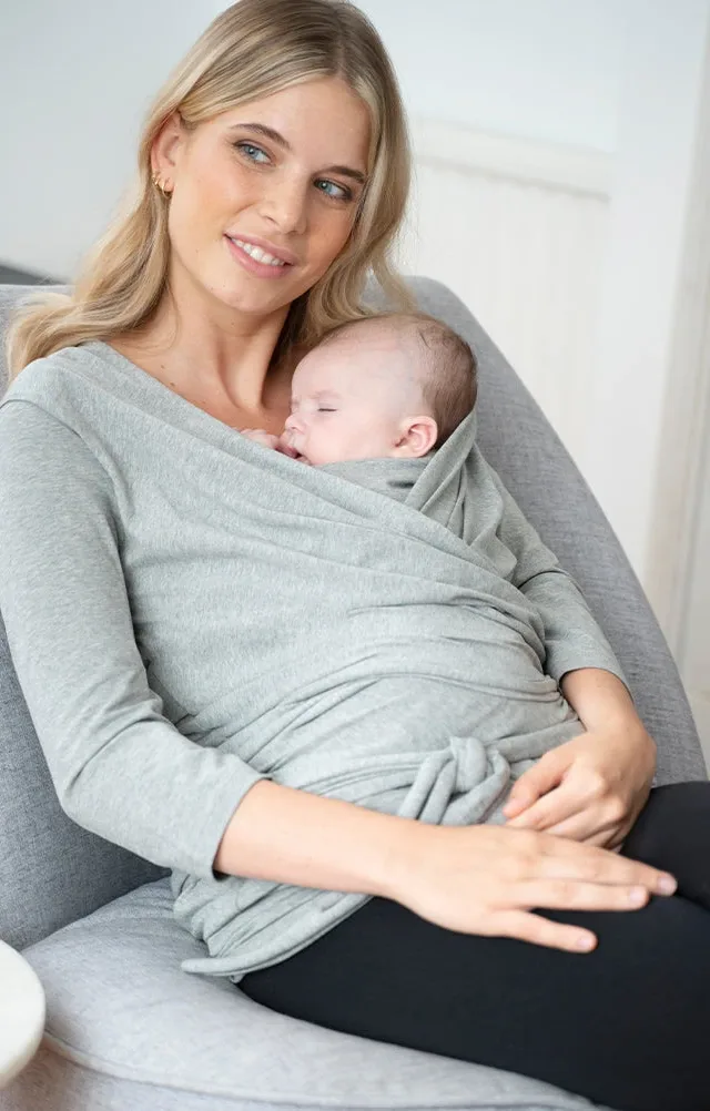 Grey Cotton ¾ Sleeve Skin To Skin Top