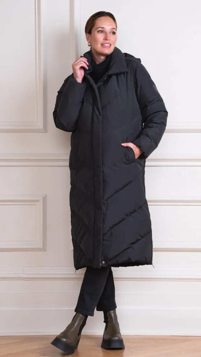 Long Maternity & Babywearing Puffer Coat