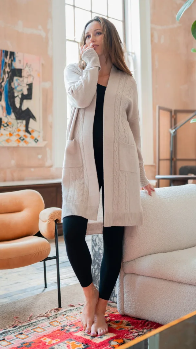 Merino Wool Maternity Cardigan