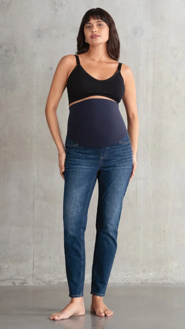 Organic Cotton Indigo Skinny Maternity Jeans
