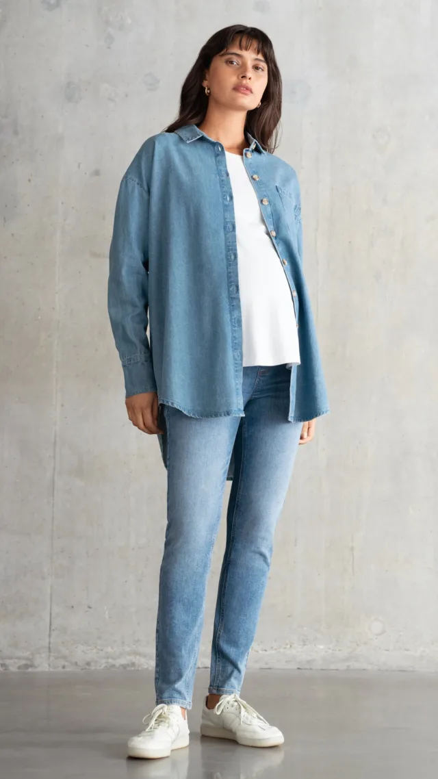 Organic Cotton Light Skinny Maternity Jeans