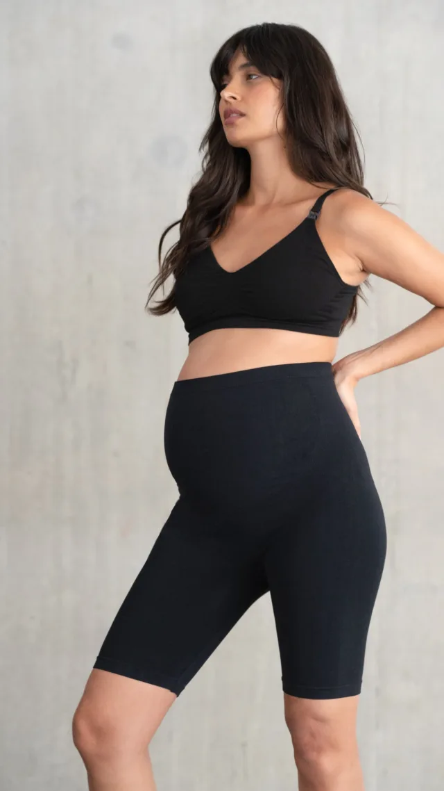 Over Bump Cycling Short Maternity Leggings