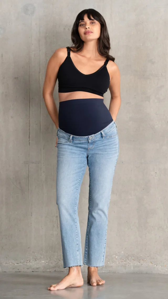Over Bump Frayed Hem Maternity Jeans