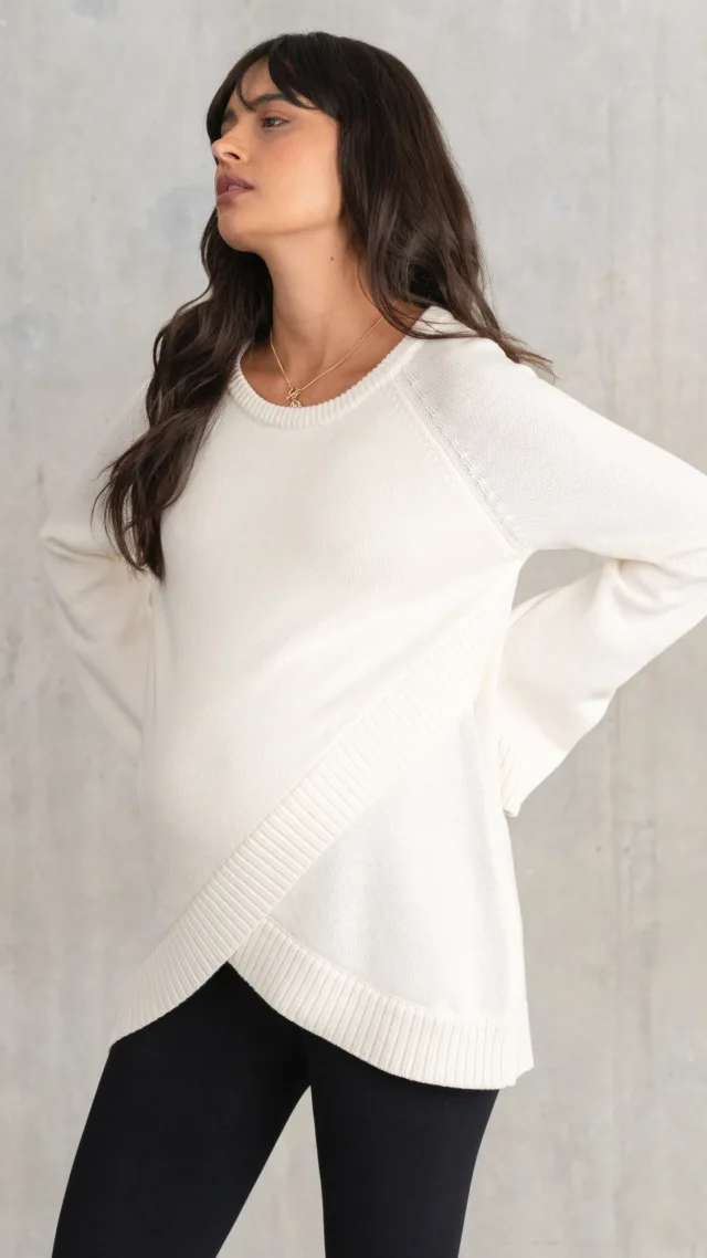 Panel Detail Knit Maternity & Nursing Jumper