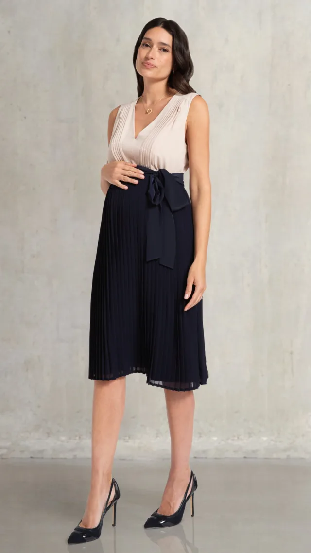 Pleated Detail Maternity & Nursing Dress