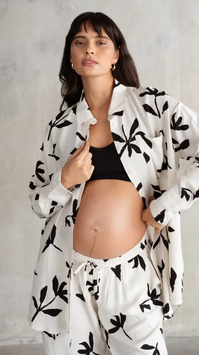Print Co-Ord Maternity & Nursing Shirt