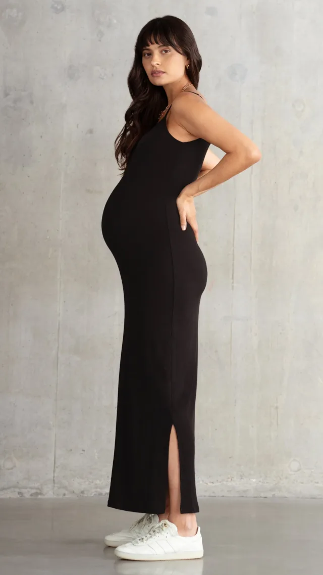 Ribbed Jersey Cami Maxi Maternity Dress