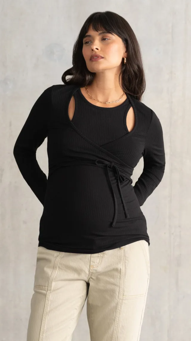 Ribbed Wrap Maternity & Nursing Top