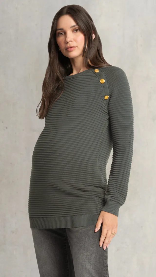 Ripple Stitch Maternity & Nursing Sweater