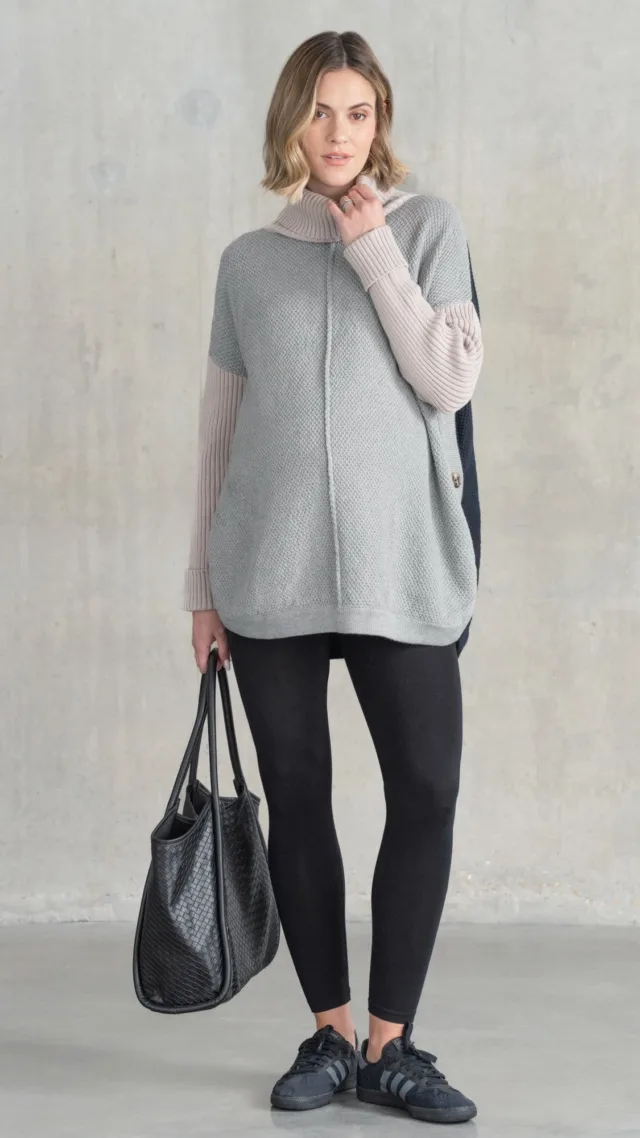 Roll Neck Knit Maternity & Nursing Sweater