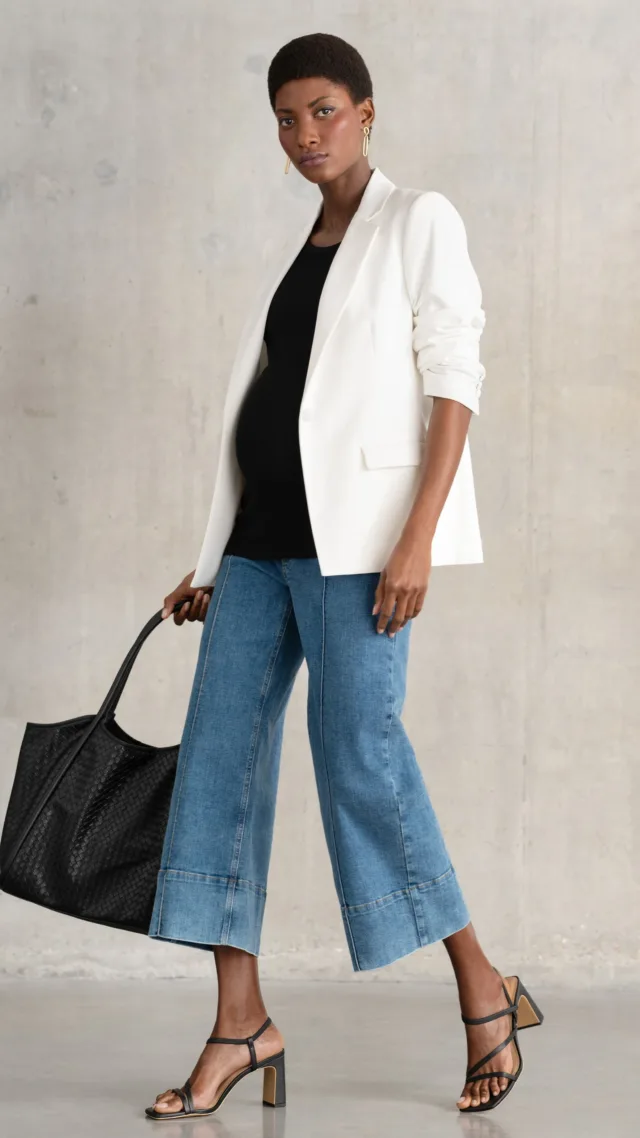 Single-Breasted Tuxedo Maternity-To-Nursing Blazer