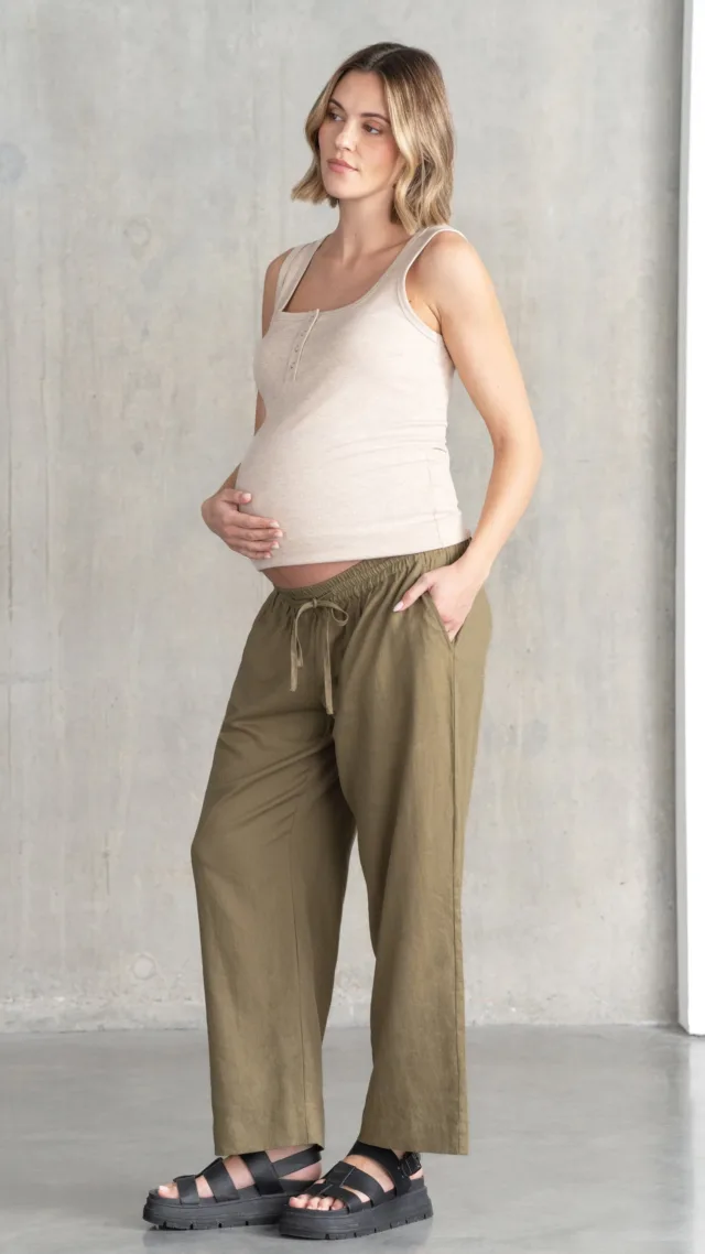 Square Neck Button-Front Maternity & Nursing Vest