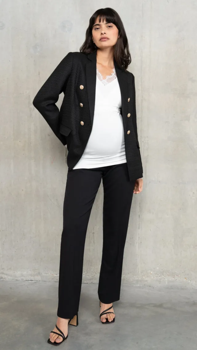 Straight Leg Black Maternity Pants