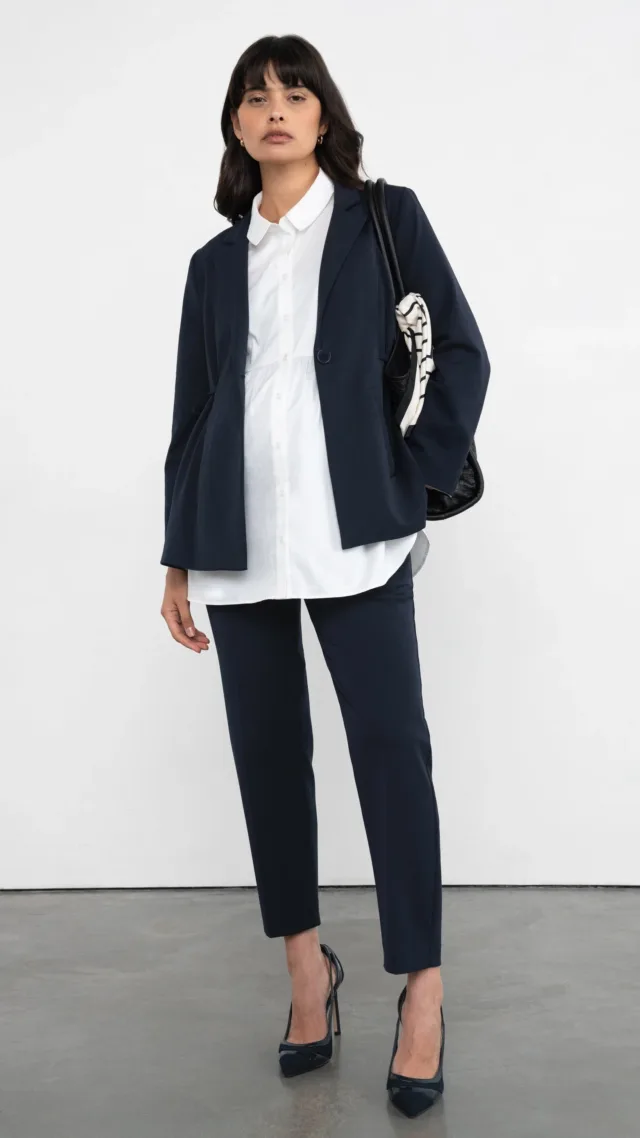 Tapered Navy Maternity Pants