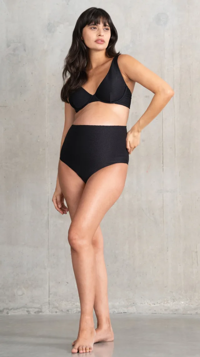 Textured Over Bump Maternity Bikini Brief
