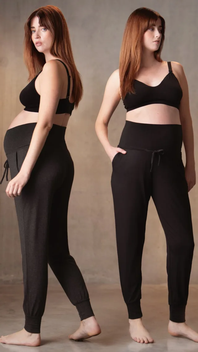 Twin Pack Maternity Lounge Pants – Grey & Black