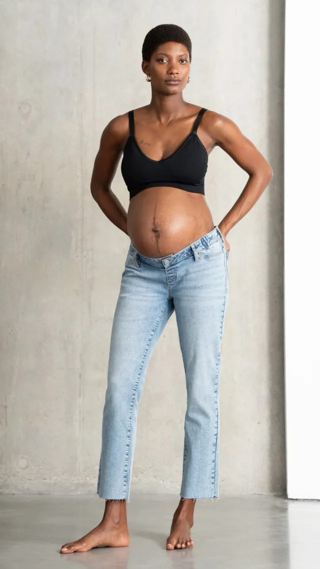 Under Bump Frayed Hem Maternity Jeans